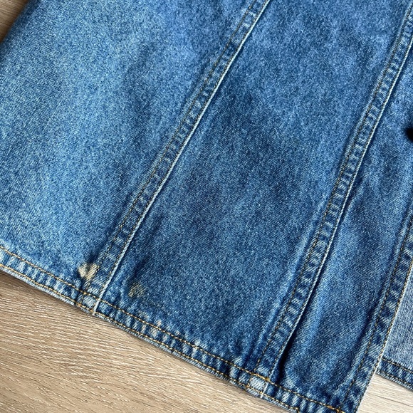 Vintage HARLEY Davidson Men's Genuine Denim Sleeveless Button Down Shirt SZ L - Picture 5 of 8